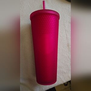 Starbucks Studded Soft Touch Barbie Pink Tumbler with Straw